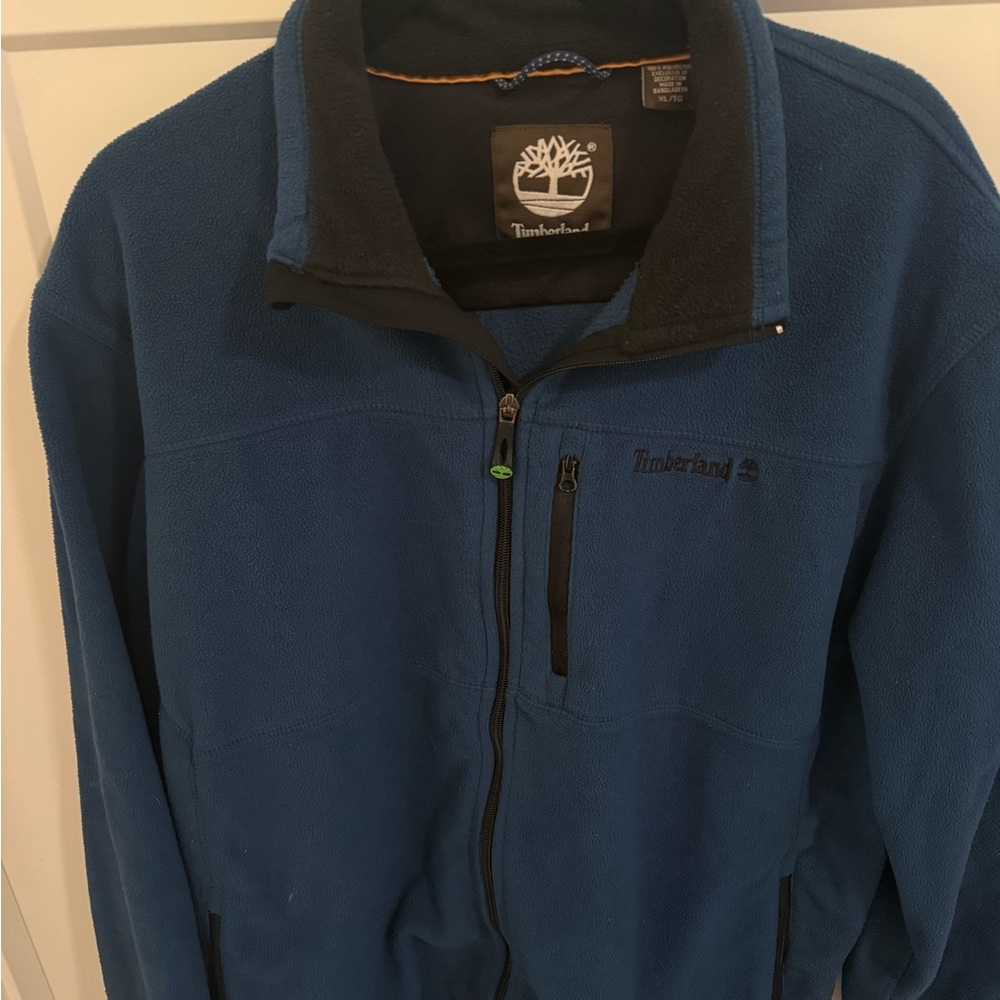 Timberland Fleece Jacket Men’s XL Blue Full Zip Outdoor Hiking - Picture 3 of 5